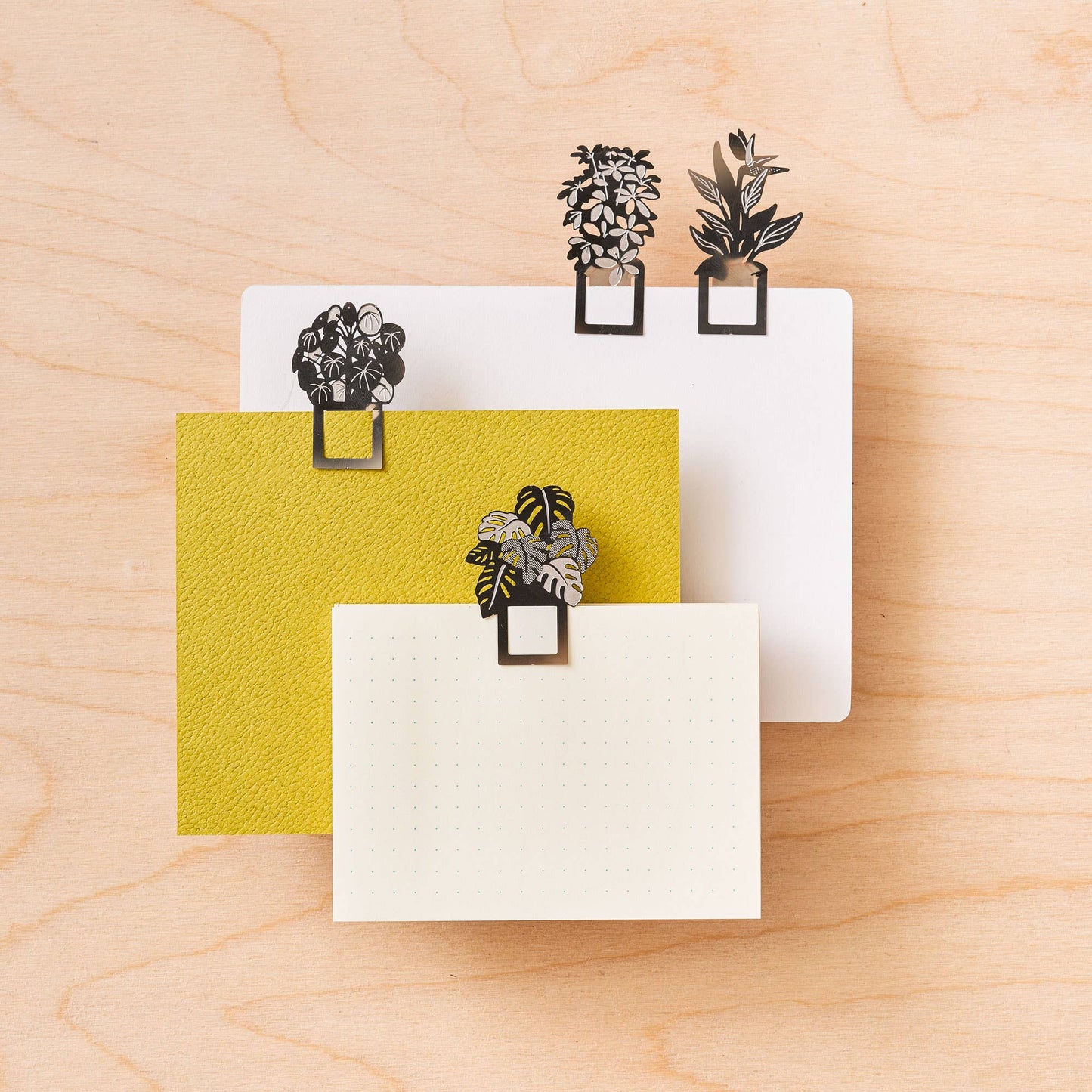 Another Studio Bookmark set - Houseplant page marker metal, botanical gift