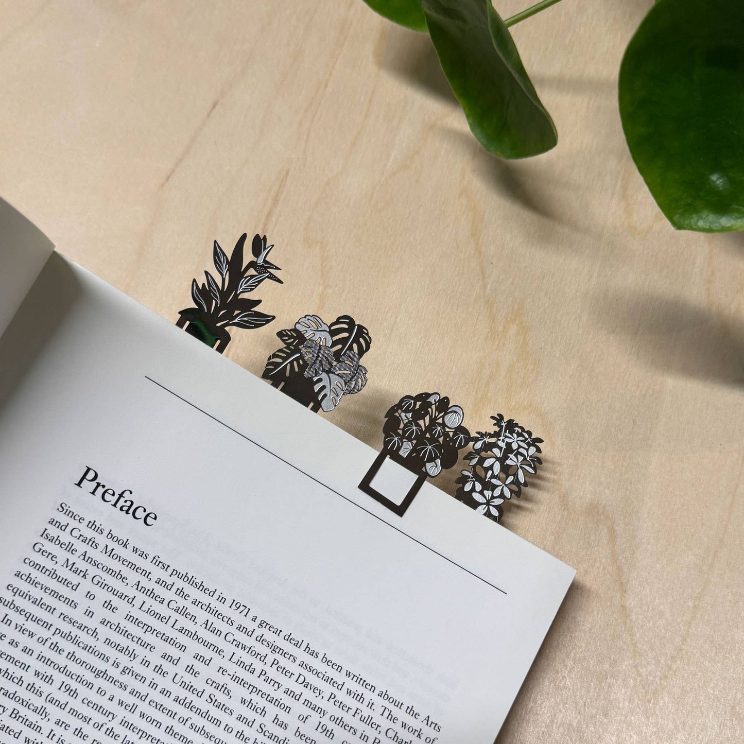 Another Studio Bookmark set - Houseplant page marker metal, botanical gift