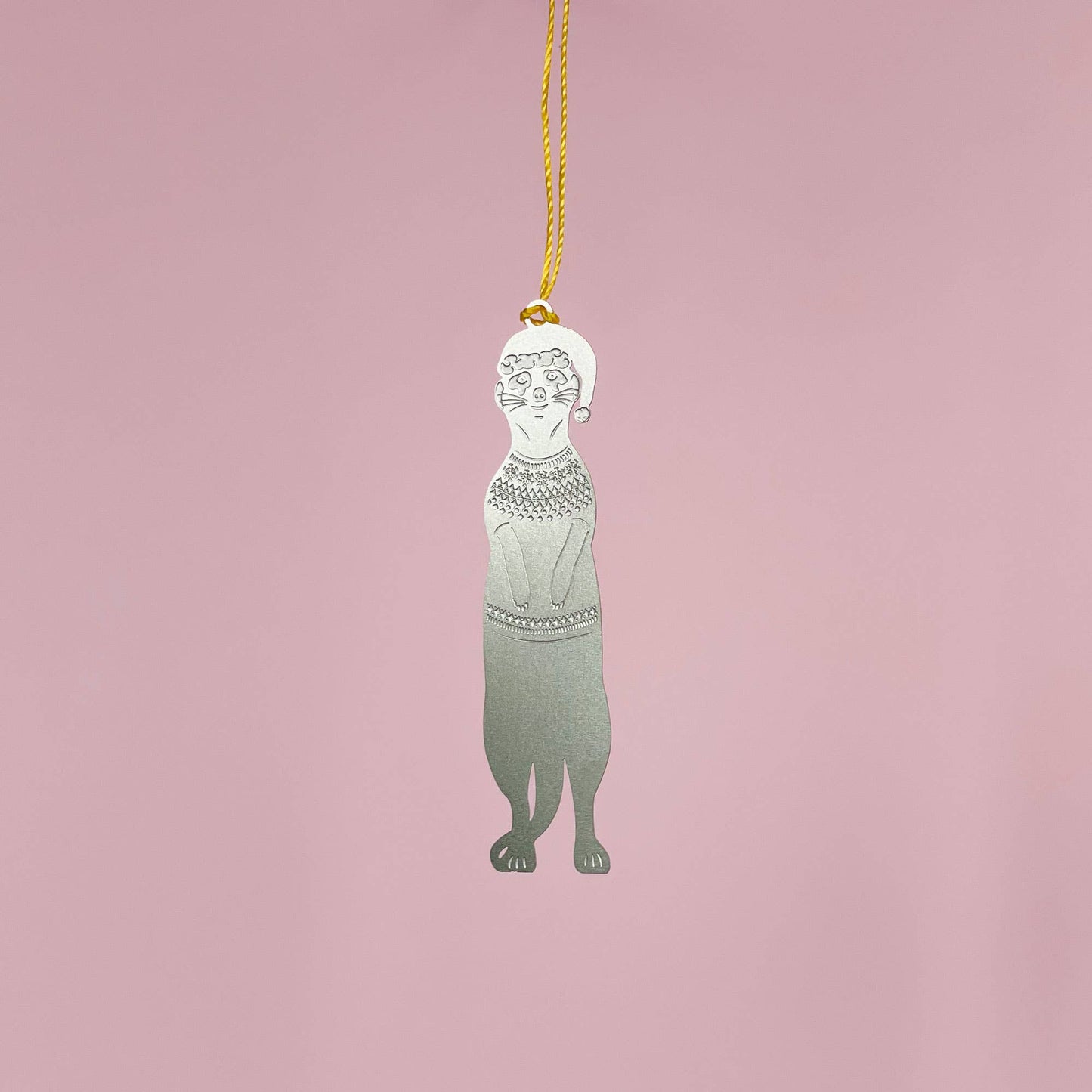 Another Studio - Meerkat Christmas jumper, holiday hanging ornament