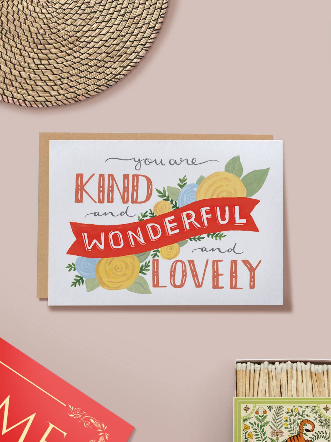 'Kind Wonderful Lovely' Love & Friendship Card by Jade Fisher