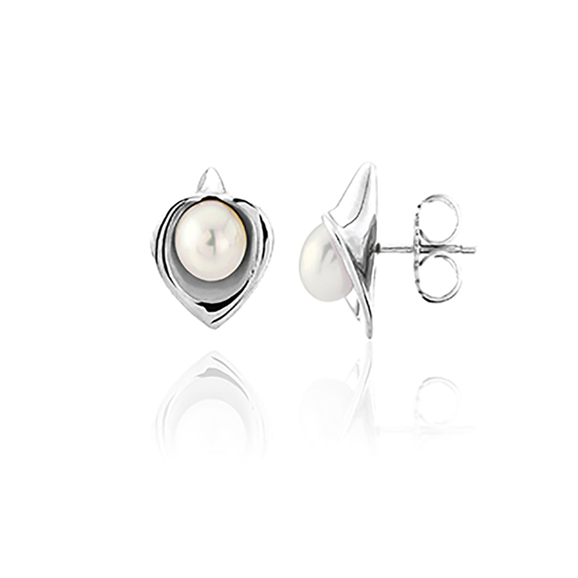 Amanda Cox - Silver and Freshwater Pearl studs - Small Wedding Bridal Jewellery - cultured freshwater pearls