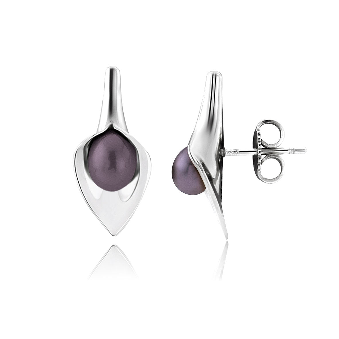 Amanda Cox - Silver and Freshwater Pearl studs - Small Wedding Bridal Jewellery - cultured freshwater pearls Heart Gallery