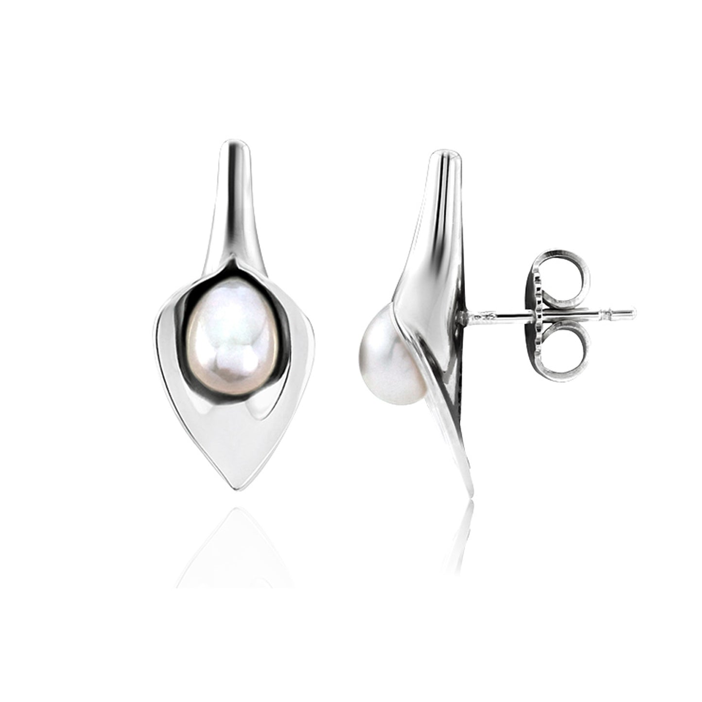 Amanda Cox - Silver and Freshwater Pearl studs - Small Wedding Bridal Jewellery - cultured freshwater pearls