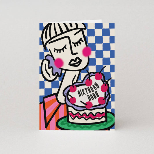 colourful birthday card, birthday babe, female, rainbow, local designer