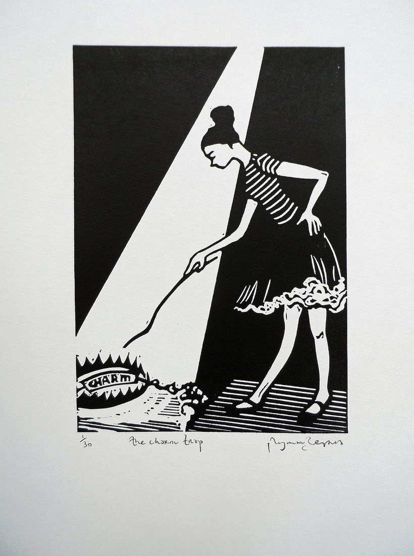 Polly Marix-Evans - The Charm Trap - Original Linocut