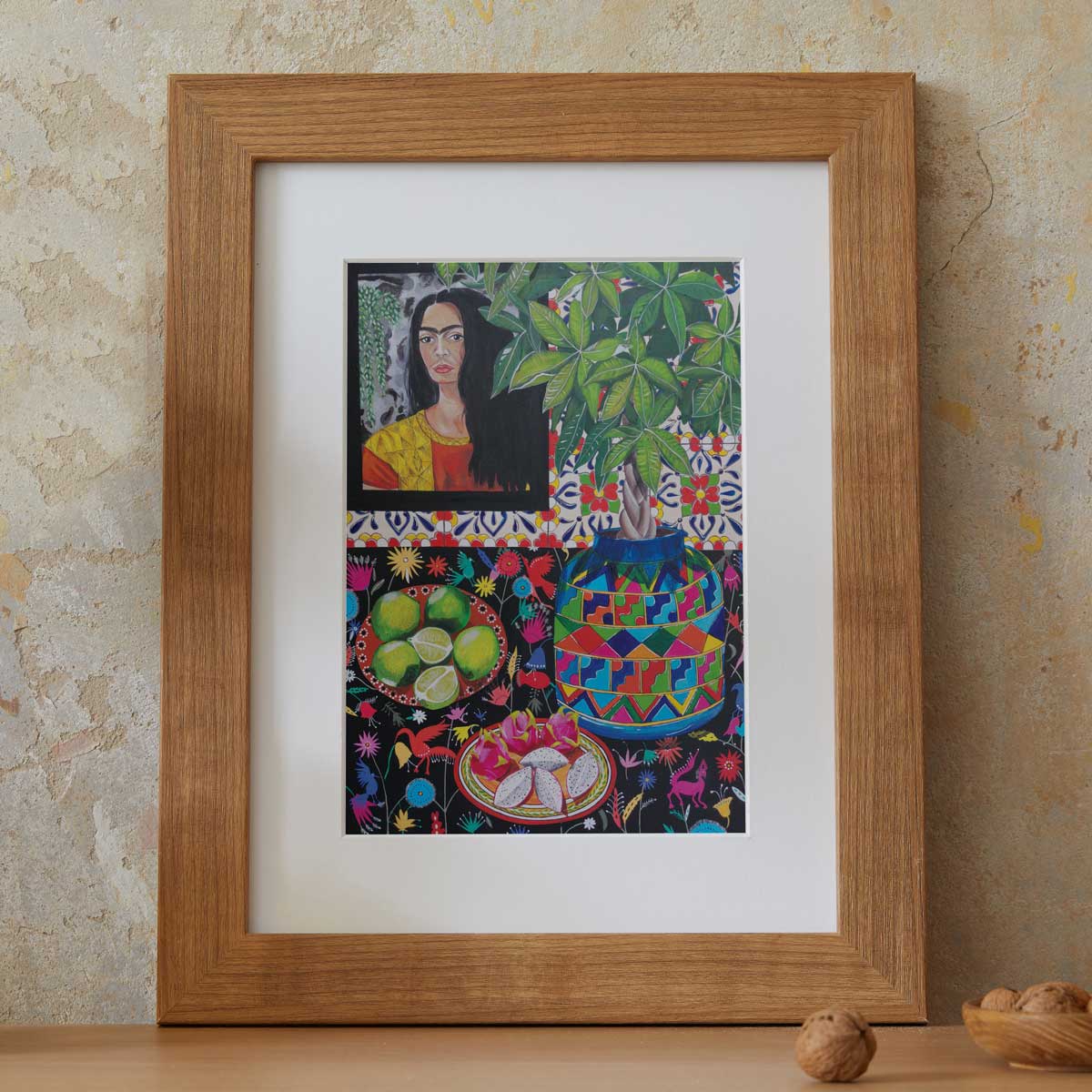 Donna Flowers-Dorning - Frida With Limes - A4 print artwork Frida Kahlo Heart Gallery