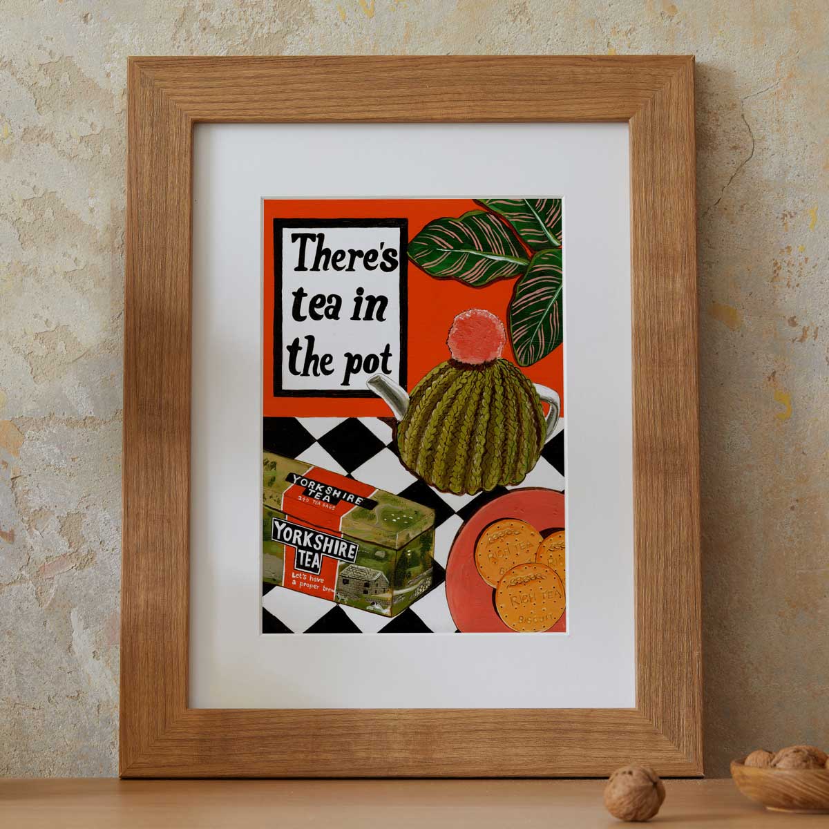 Donna Flowers-Dorning - There's Tea In The Pot - A4 print artwork Hebden Bridge Happy Valley Heart Gallery