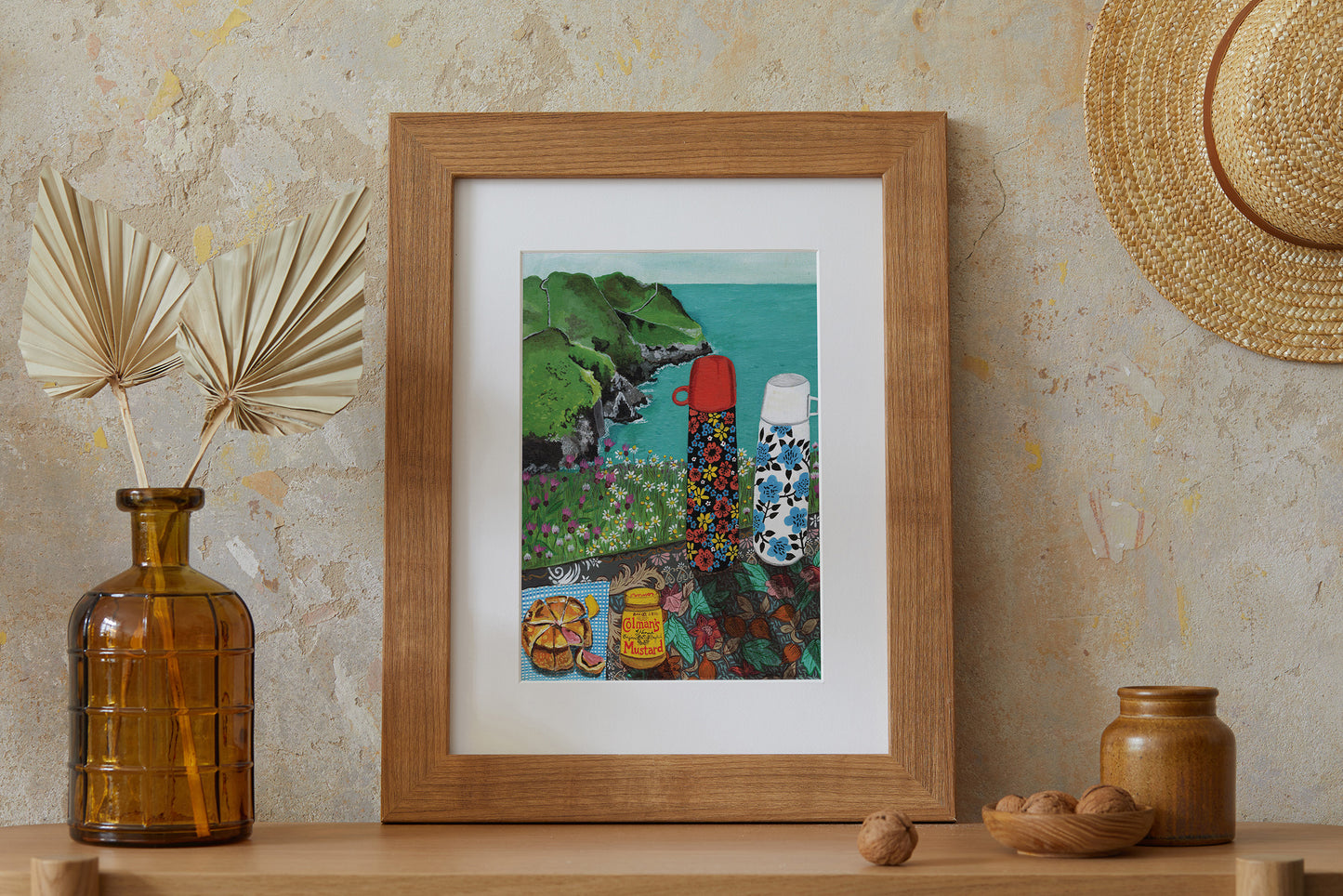 Donna Flowers-Dorning - Two Vintage Flasks - A4 print artwork