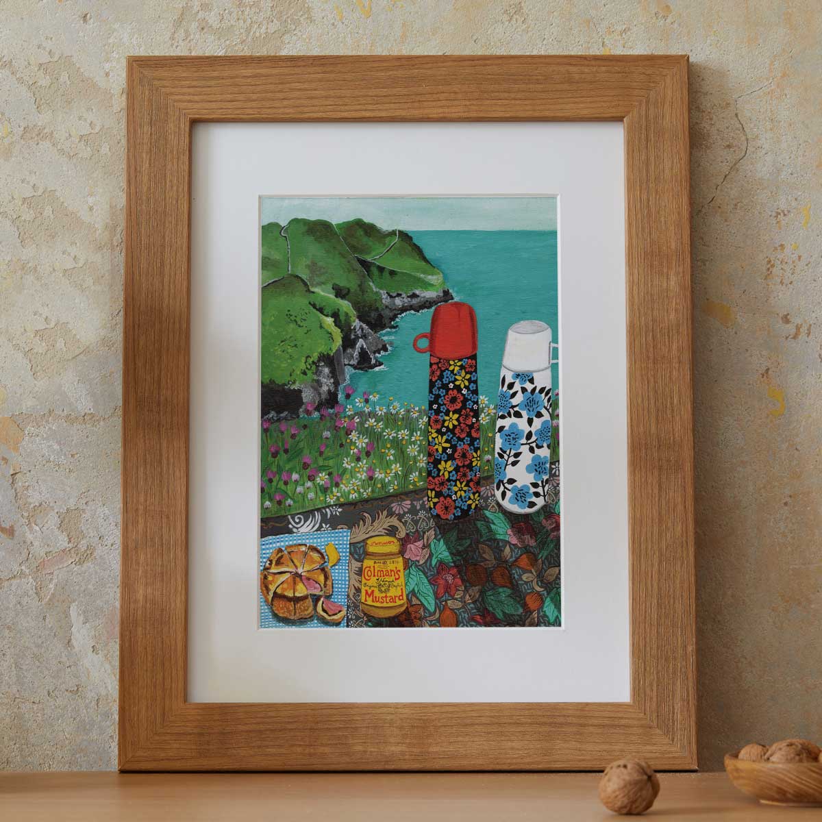 Donna Flowers-Dorning - Two Vintage Flasks - A4 print artwork