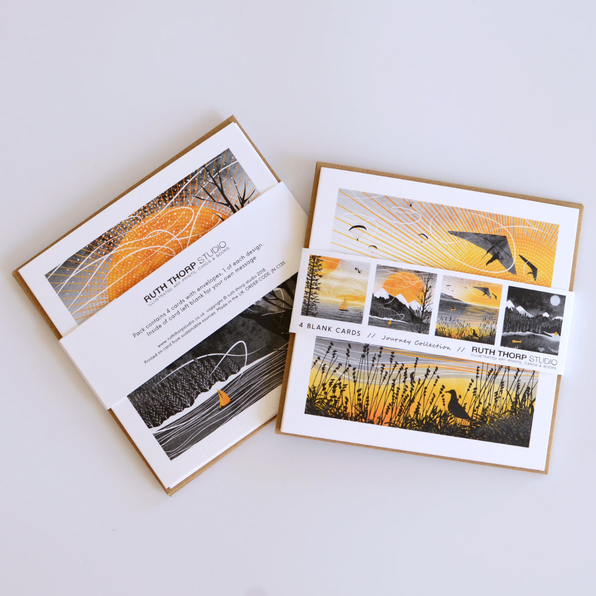 Ruth Thorp Journey pack of 4 cards - gift - greetings cards