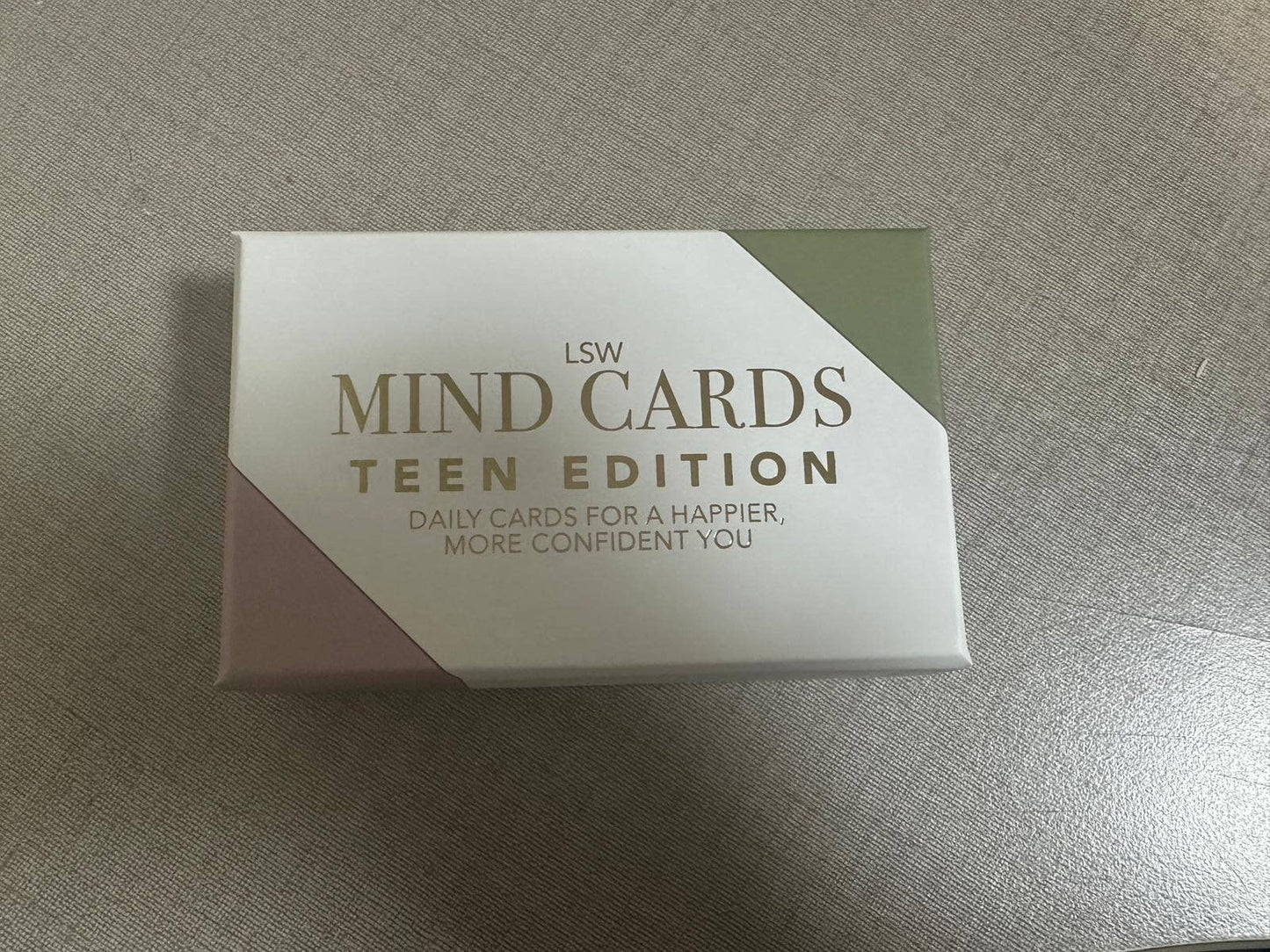 Box of LSW Mind Cards Teen Edition on a textured surface