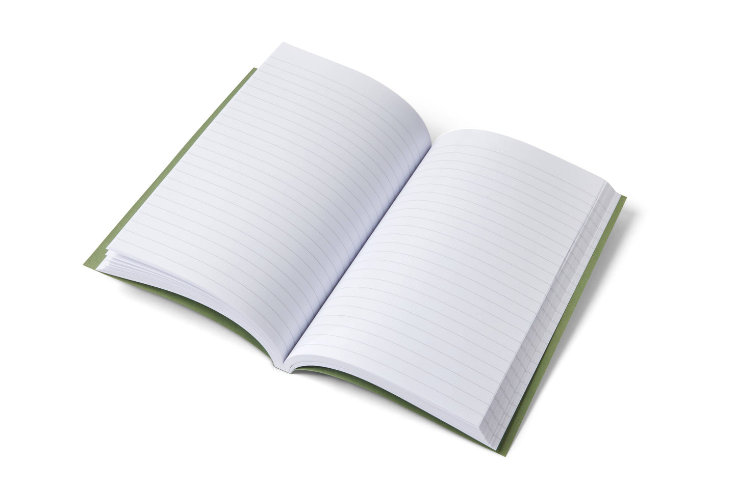 LSW green journal white lined paper