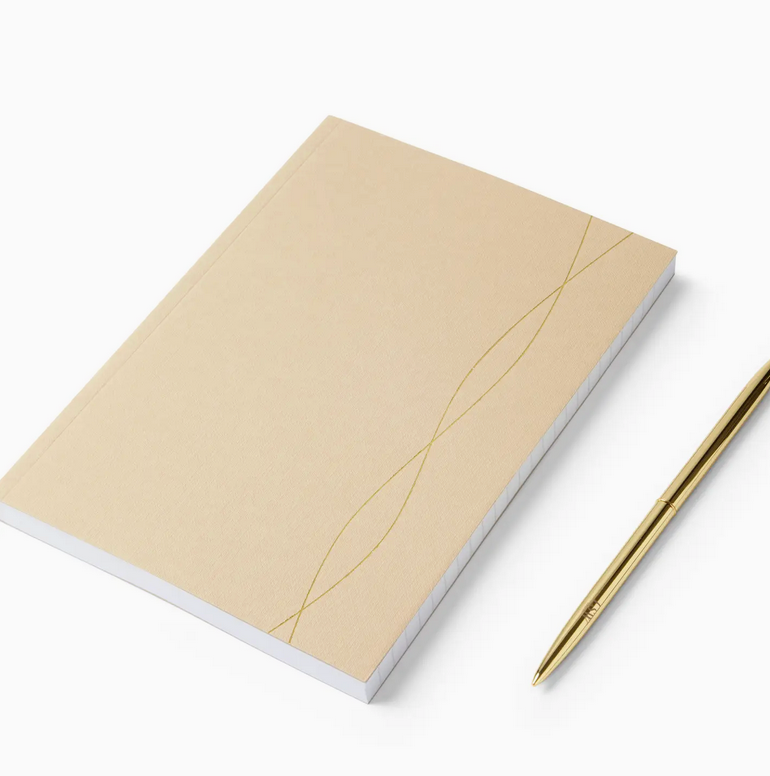 LSW stone journal with gold detail and gold pen