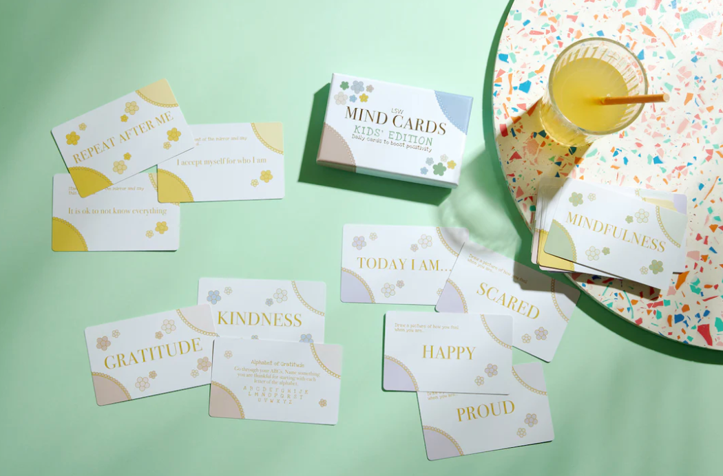 A pack of LSW Mind Cards: Kids Edition with colorful decorative elements and text on the cover for Heart Gallery