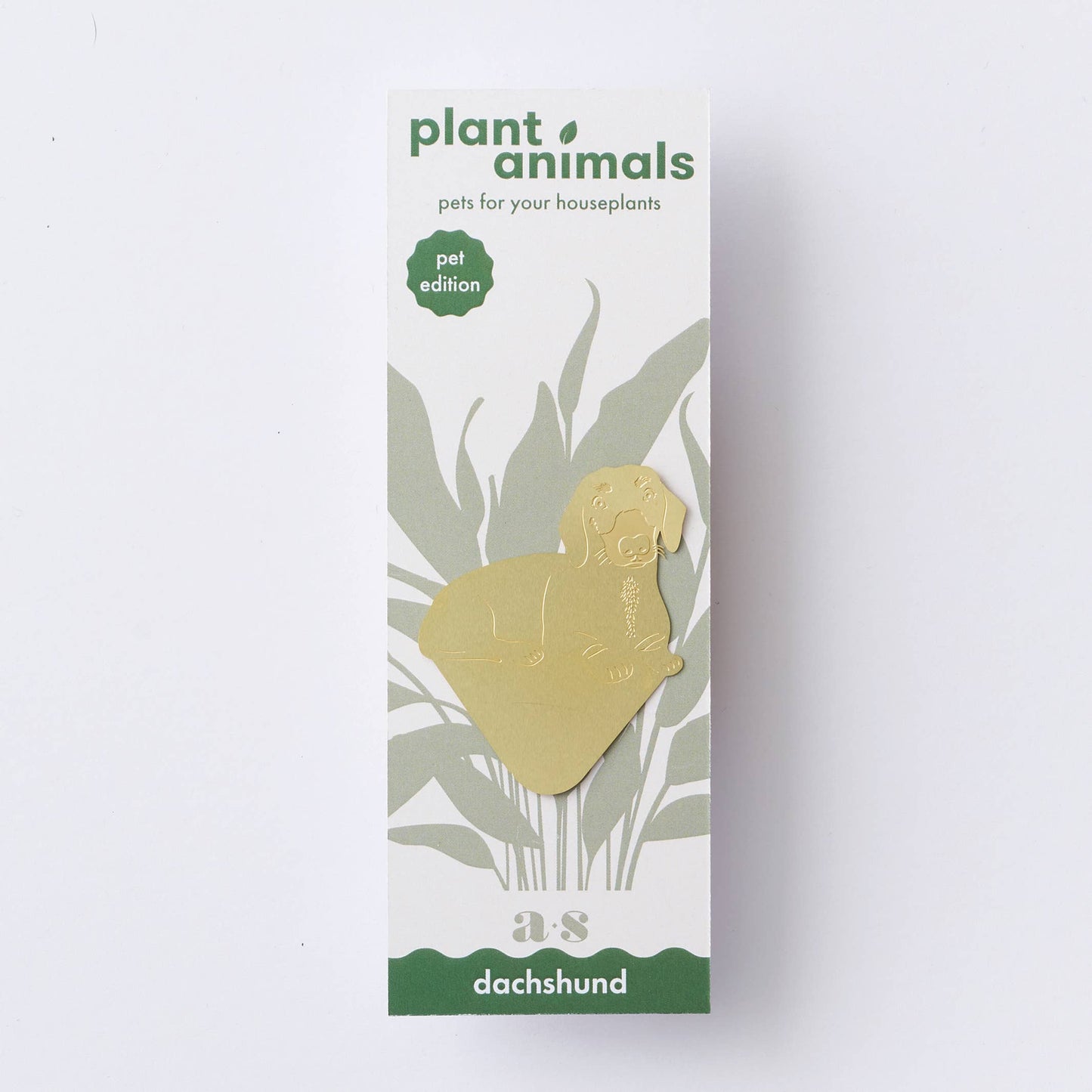 Packaged brass dachshund plant animal by Another Studio for Heart Gallery