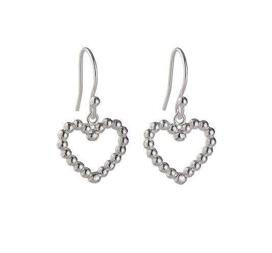 Rebecca Lewis - Silver granule heart earrings - bridal jewellery - bridesmaids