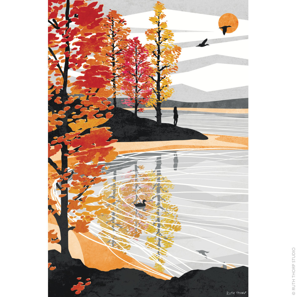 Ruth Thorp - Golden Shore - A4 print - artwork