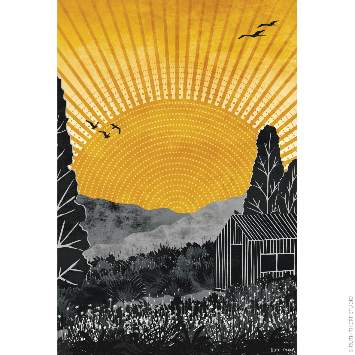 Ruth Thorp - Home - A4 print artwork this illustrated print is part of Ruth's Journey collection of 6 designs for Heart Gallery