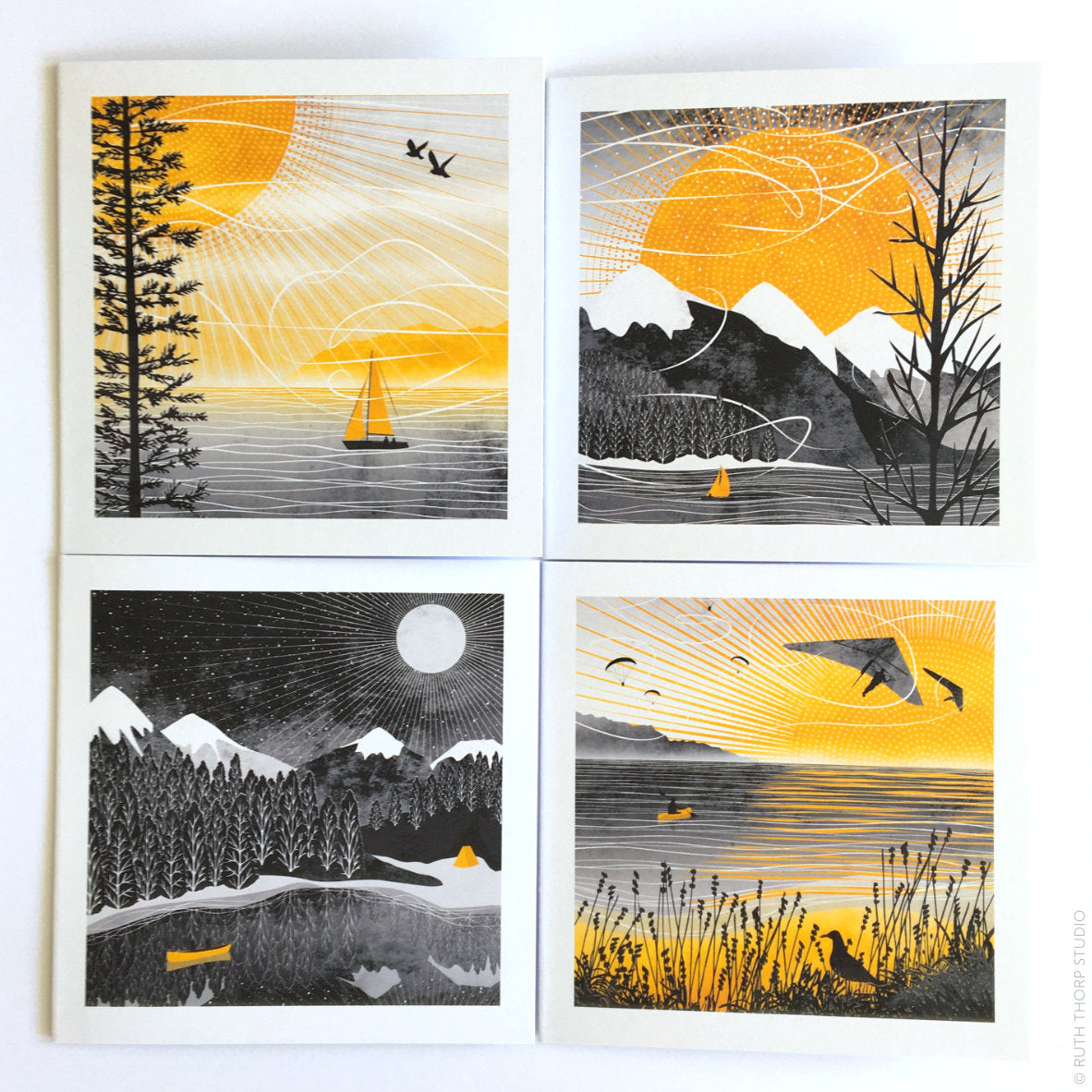 Ruth Thorp Journey pack of 4 cards - gift - greetings cards