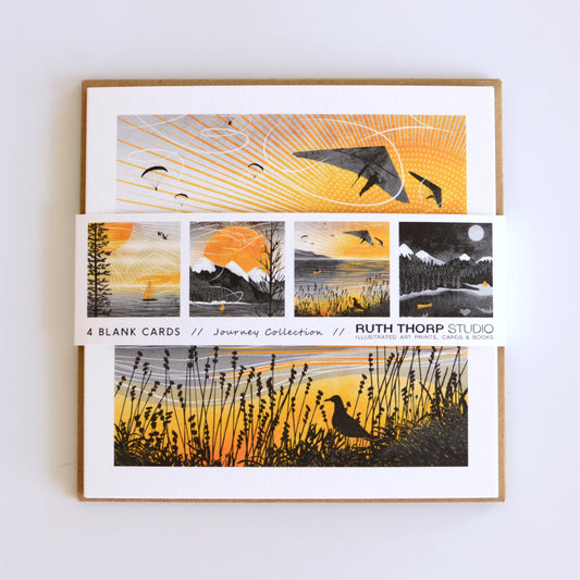 Ruth Thorp Journey pack of 4 cards - gift - greetings cards