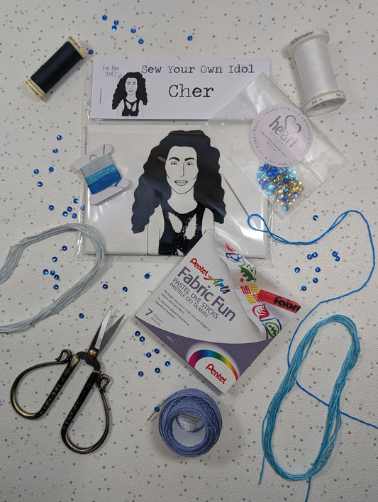 Crafting supplies with a 'Sew Your Own Idol' kit - cher