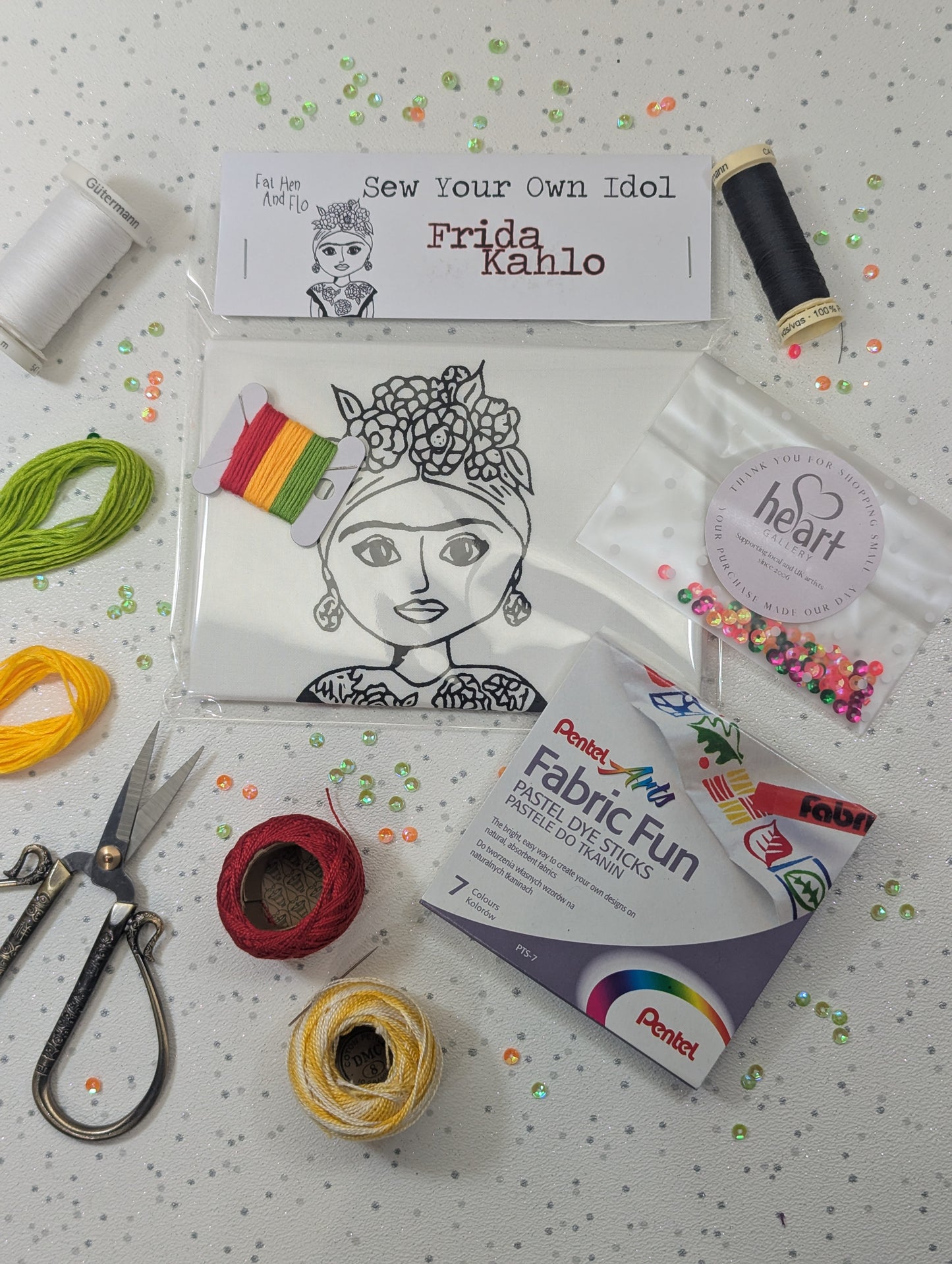 Sew Your Own idol - Frida Kahlo - lettrbox craft kit by HEart Gallery and fat hen and flo