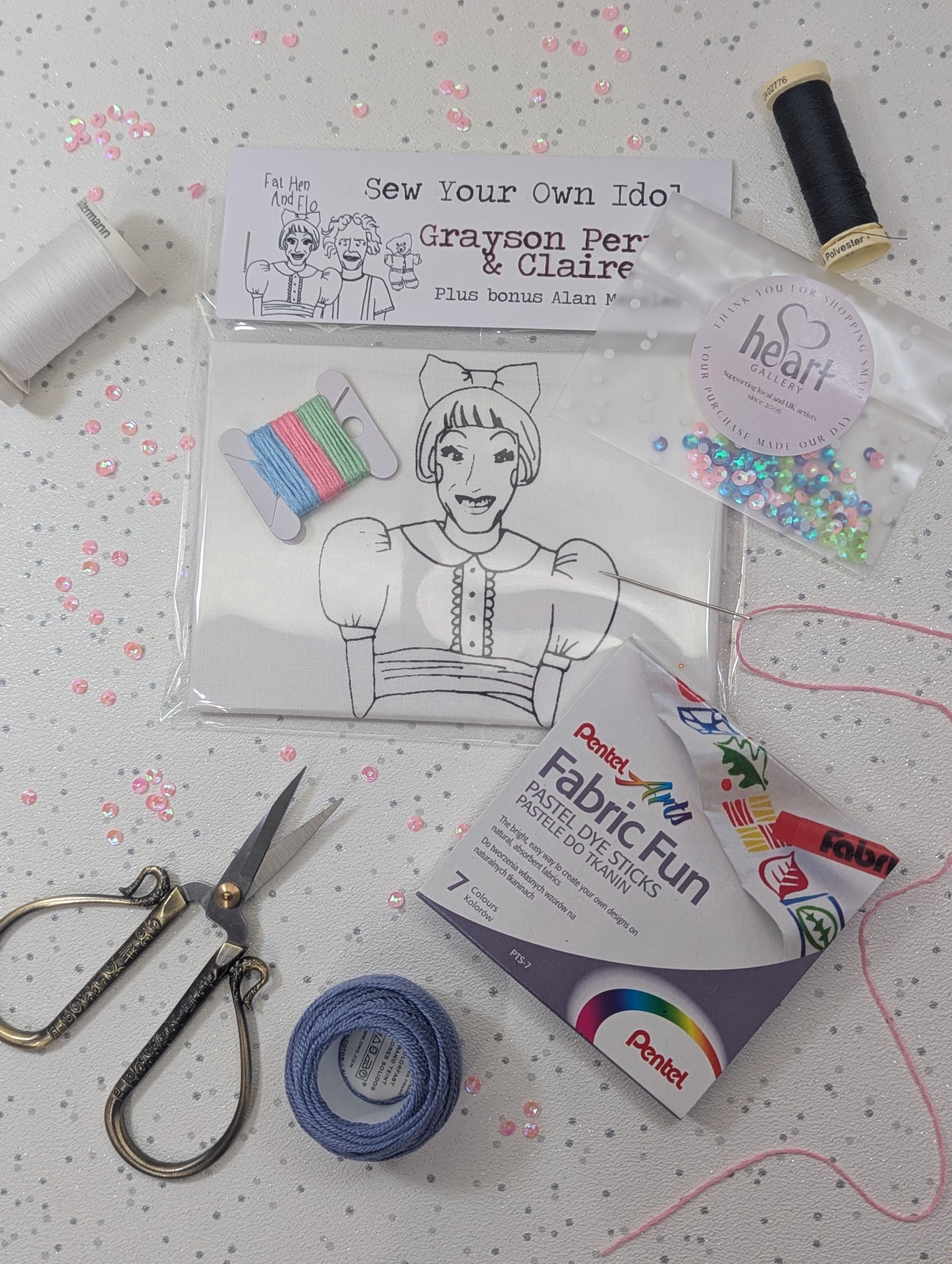 Sew Your Own idol - Grayson Perry and Claire - letterbox kit by Heart Gallery and Fat Hen and Flo