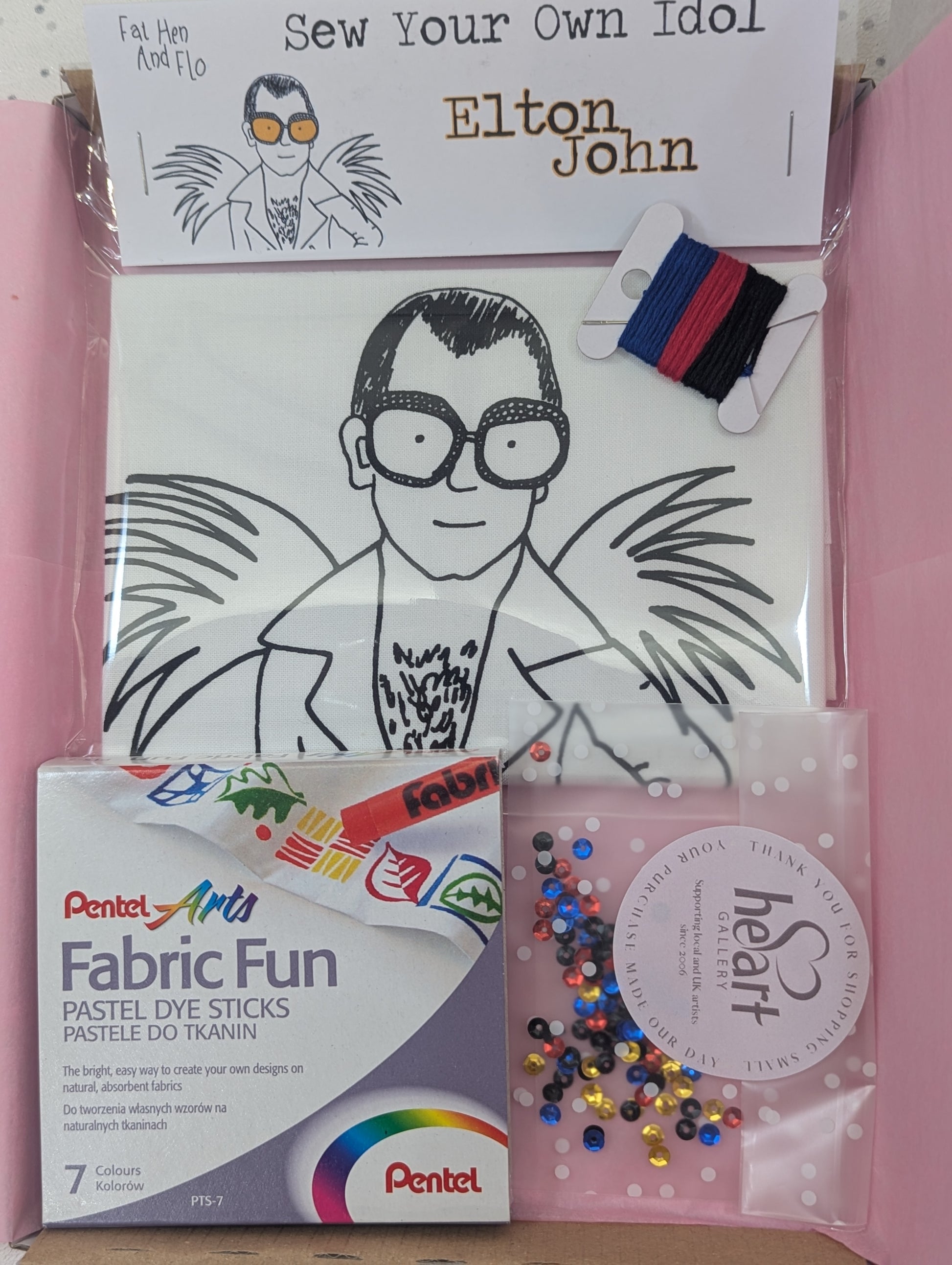 Sew Your Own letterbox gift - Elton  -  John - boxed crafty kit through the post perfect Christmas present