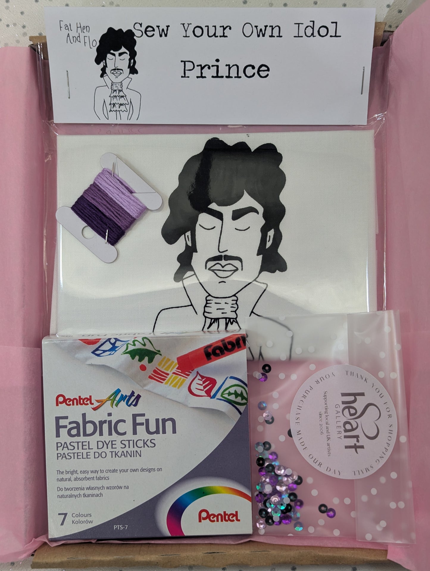 Sew Your Own letterbox gift - Prince - Purple rain! Crafty kits by Heart Gallery for all ages