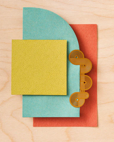 Styled Bauhaus bookmark with textured paper