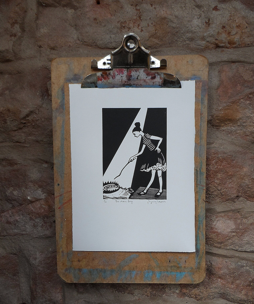 Polly Marix-Evans - The Charm Trap - Original Linocut