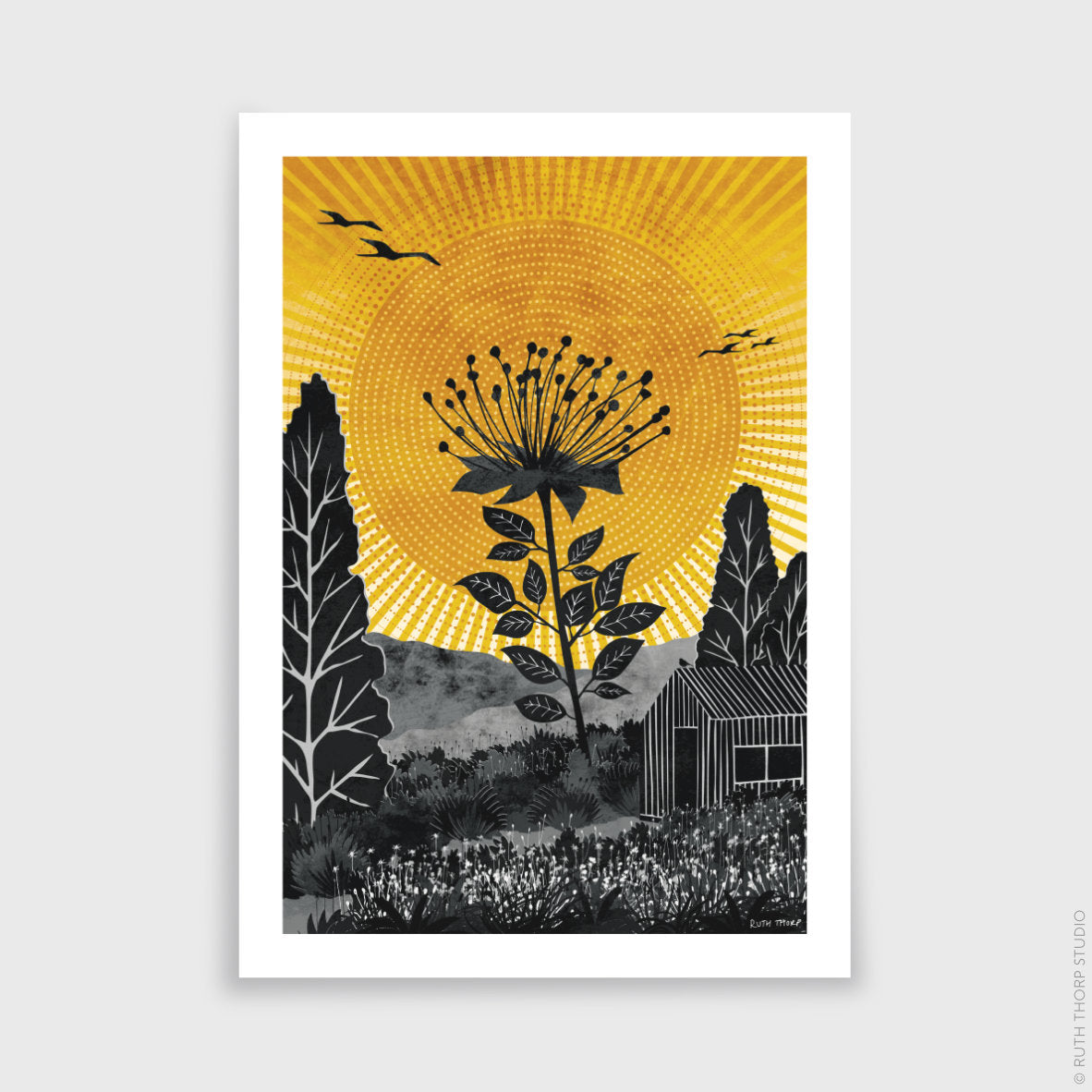 Ruth Thorp - The Tallest Flower - A4 print artwork. This illustrated art print forms part of Ruth’s Journey collection of 6 A4 prints.