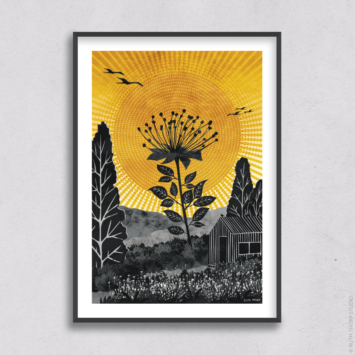 Ruth Thorp - The Tallest Flower - A4 print artwork. This illustrated art print forms part of Ruth’s Journey collection of 6 A4 prints.