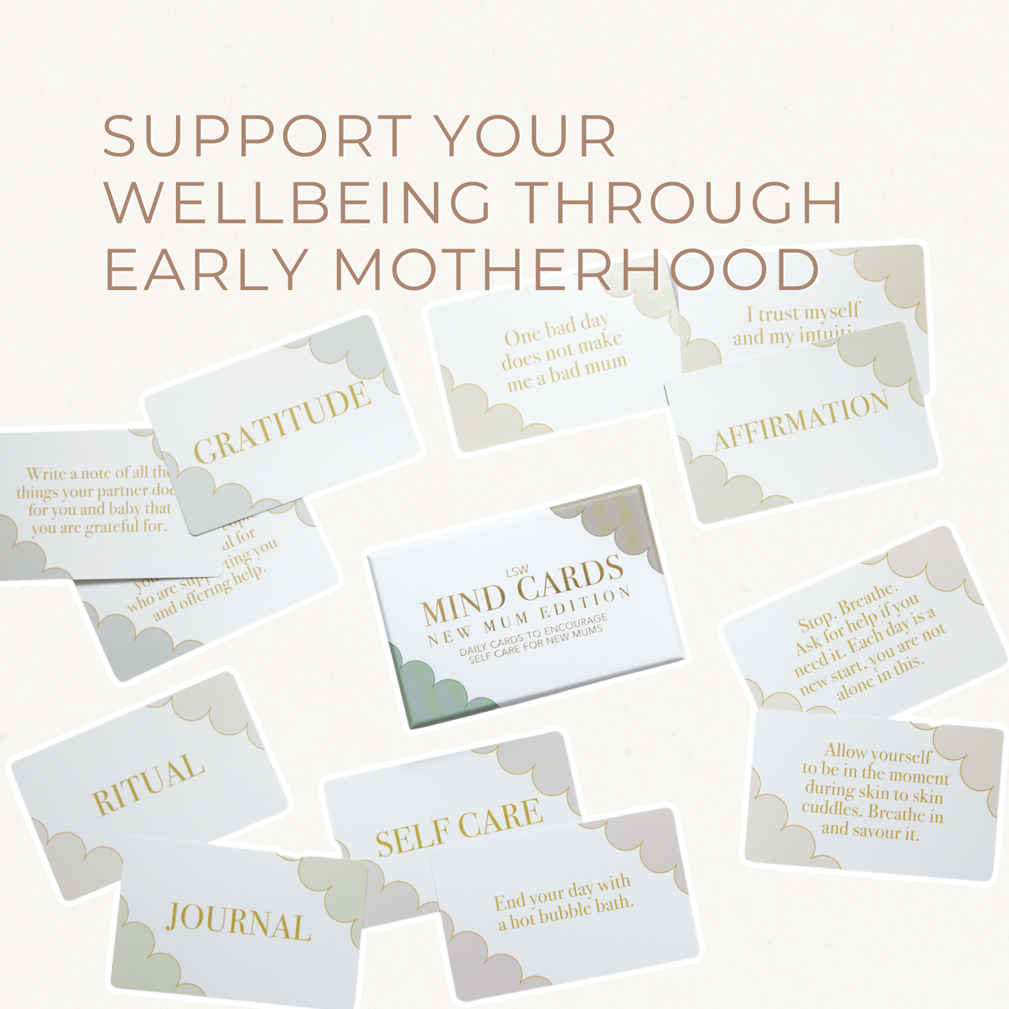 LSW mind cards new mum edition supported wellbeing through early motherhood