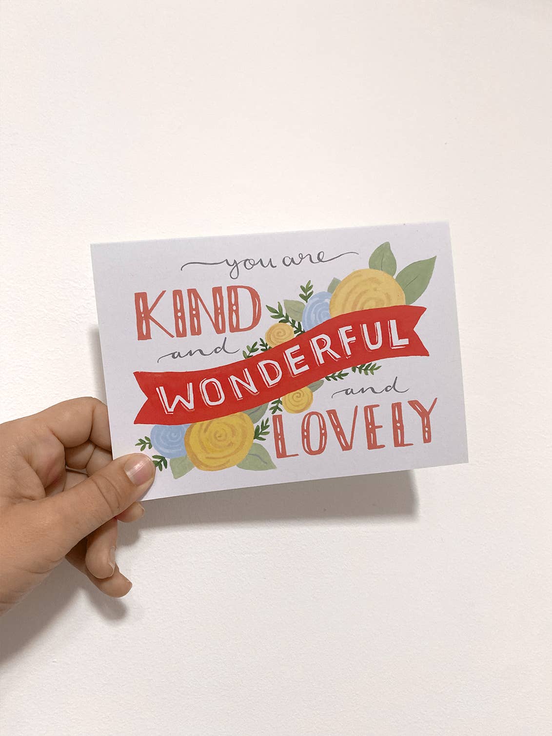 'Kind Wonderful Lovely' Love & Friendship Card by Jade Fisher