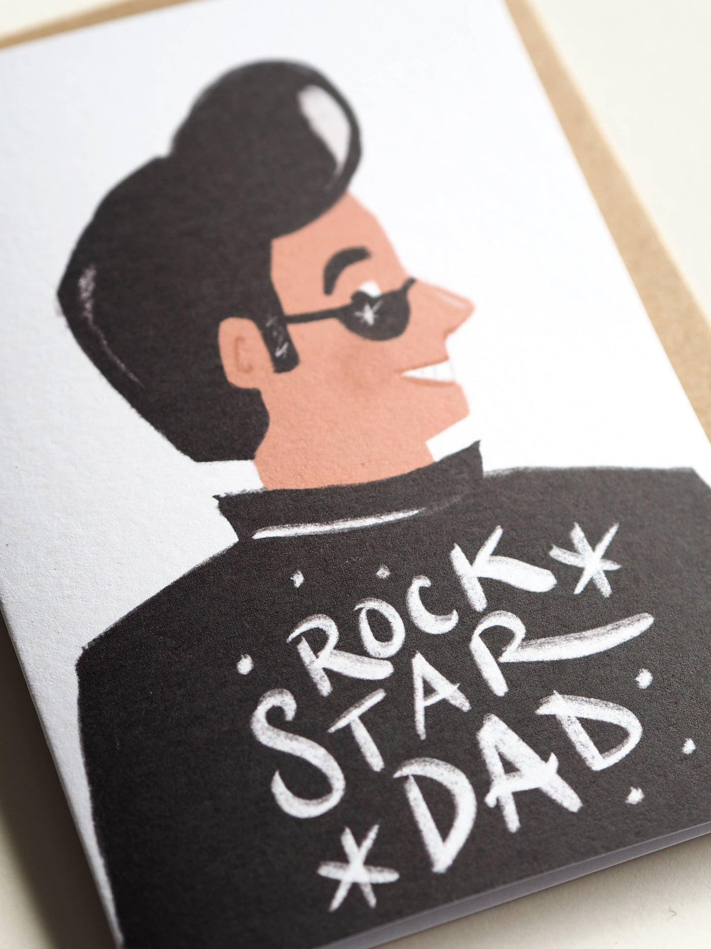 Rock Star Dad Illustrated Card by Jade Fisher