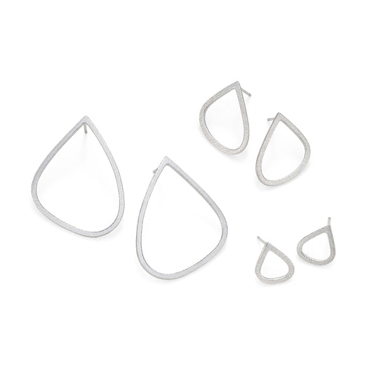 Leoma Drew - Frosted Single Silver Wing Studs Jewellery Heart Gallery