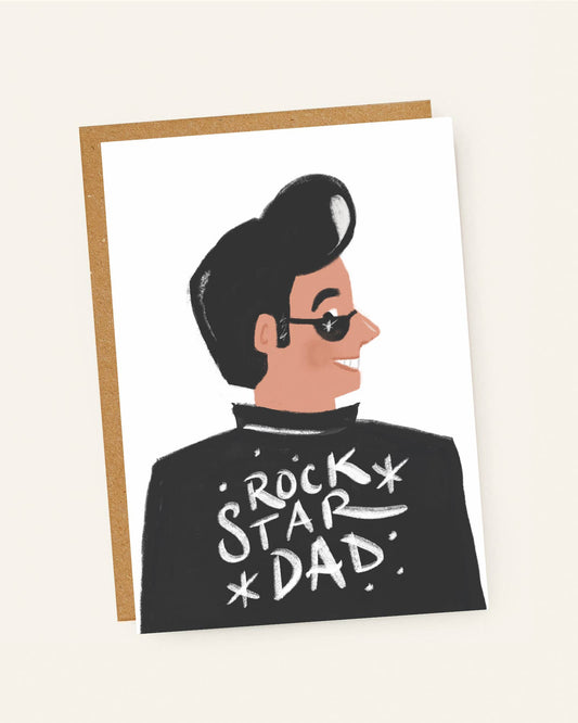Rock Star Dad Illustrated Card by Jade Fisher