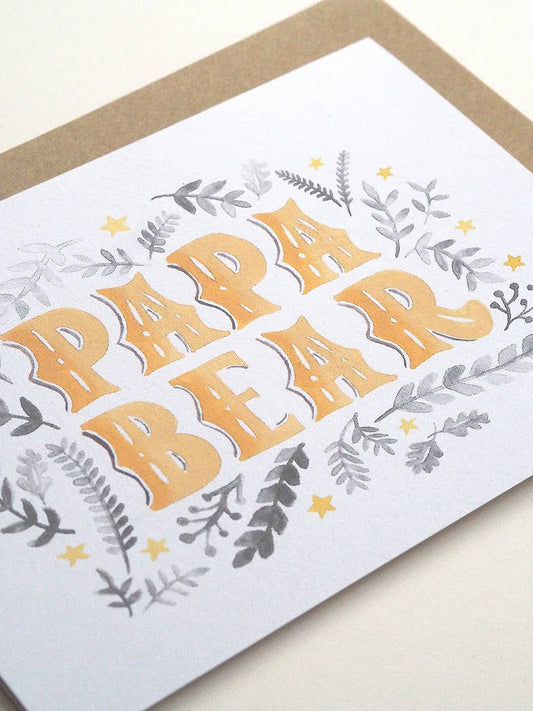 Papa Bear Hand Lettering Father's Day Card