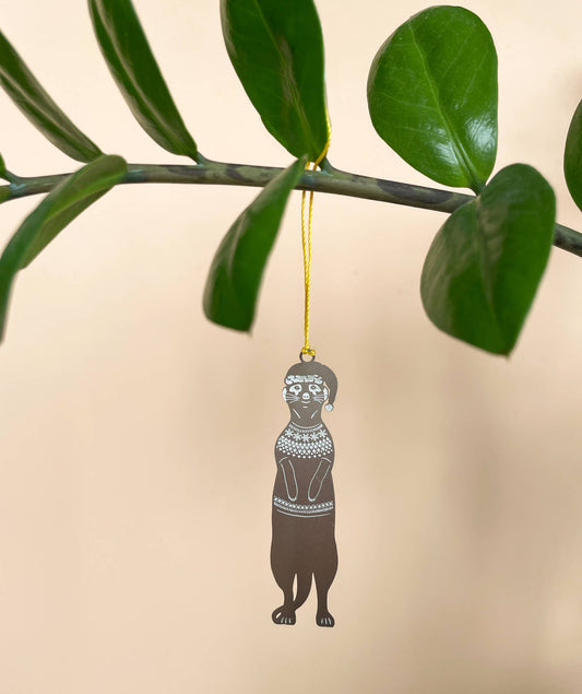 Another Studio - Meerkat Christmas jumper, holiday hanging ornament