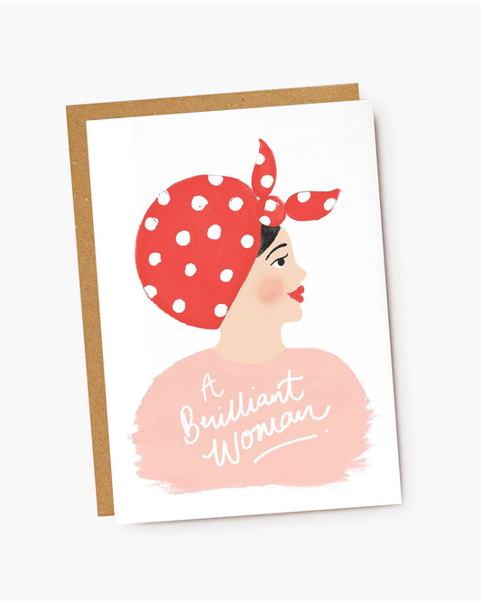 A Brilliant Woman Retro Illustrated Woman Card by Jade Fisher