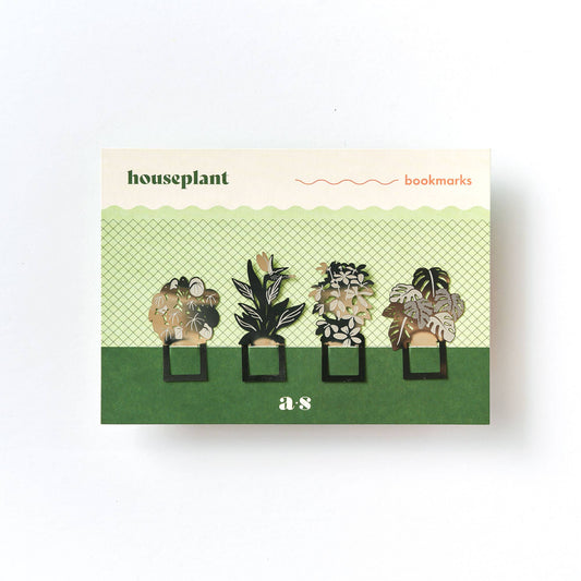 Another Studio Bookmark set - Houseplant page marker metal, botanical gift