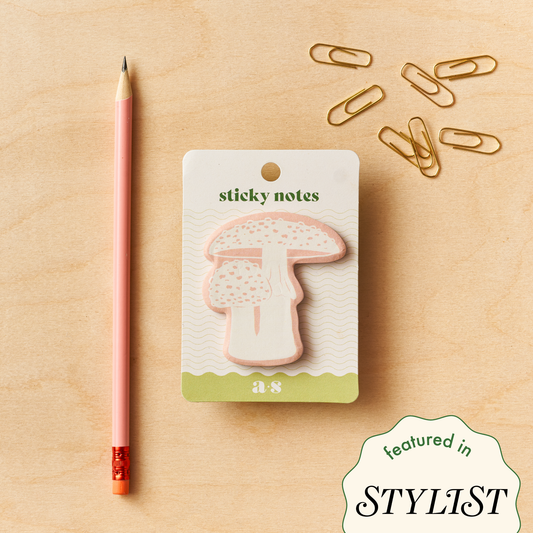 A pack of mushroom-shaped sticky notes by Another Studio 
