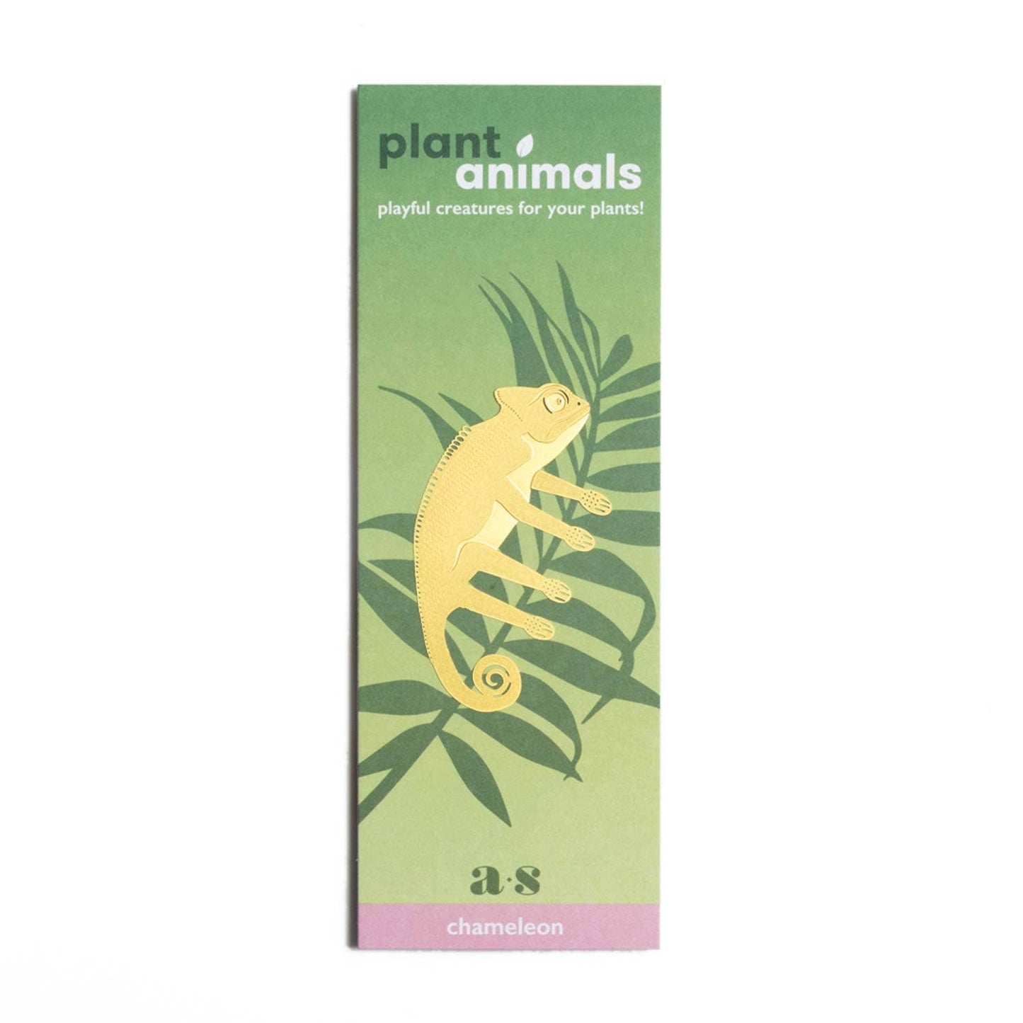 Packaging for 'plant animals' with a chameleon illustration on a green background