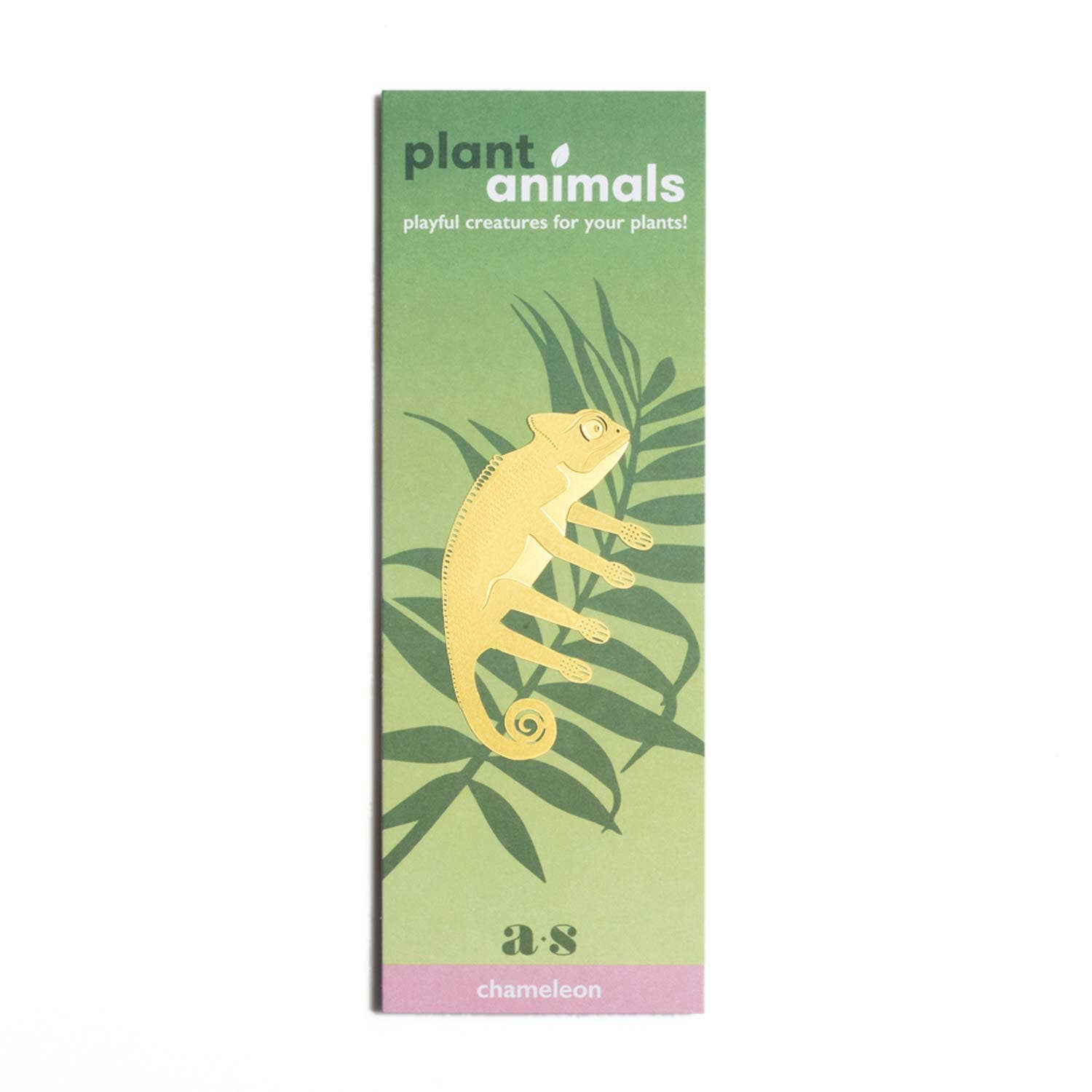 Packaging for 'plant animals' with a chameleon illustration on a green background