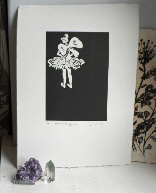Polly Marix-Evans - Away With The Fairies - Original Linocut