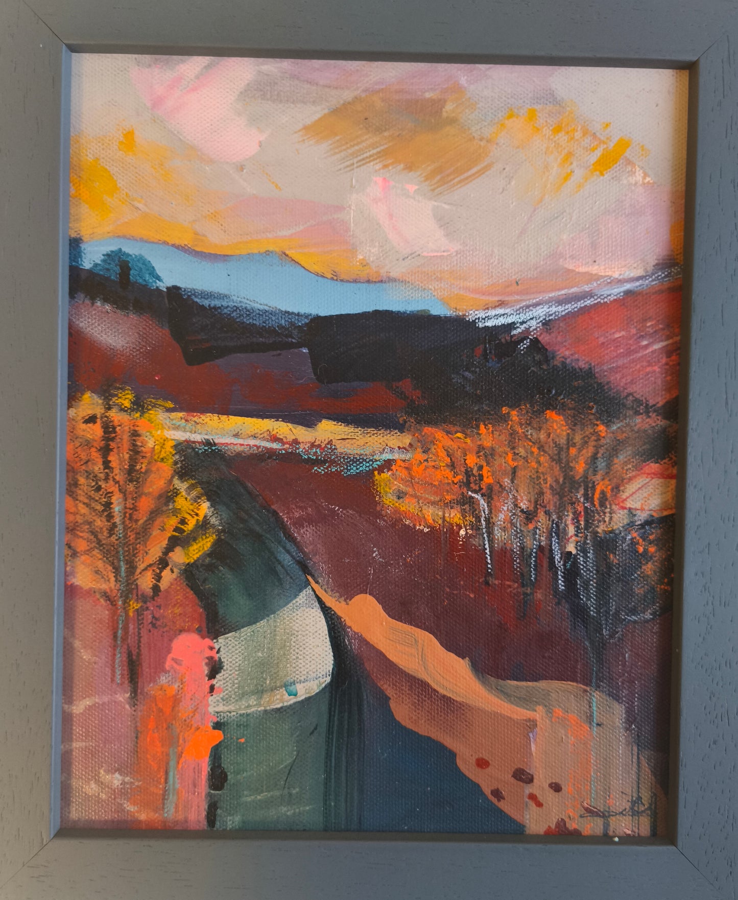 Blakedean Sky £300 original painting by Louise Teal for Heart Gallery. Portrait of a Northern Town exhibition