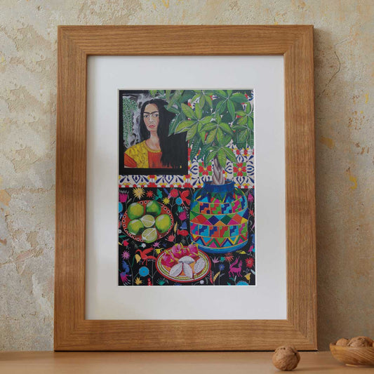 Donna Flowers-Dorning - Frida With Limes - A4 print artwork Frida Kahlo Heart Gallery