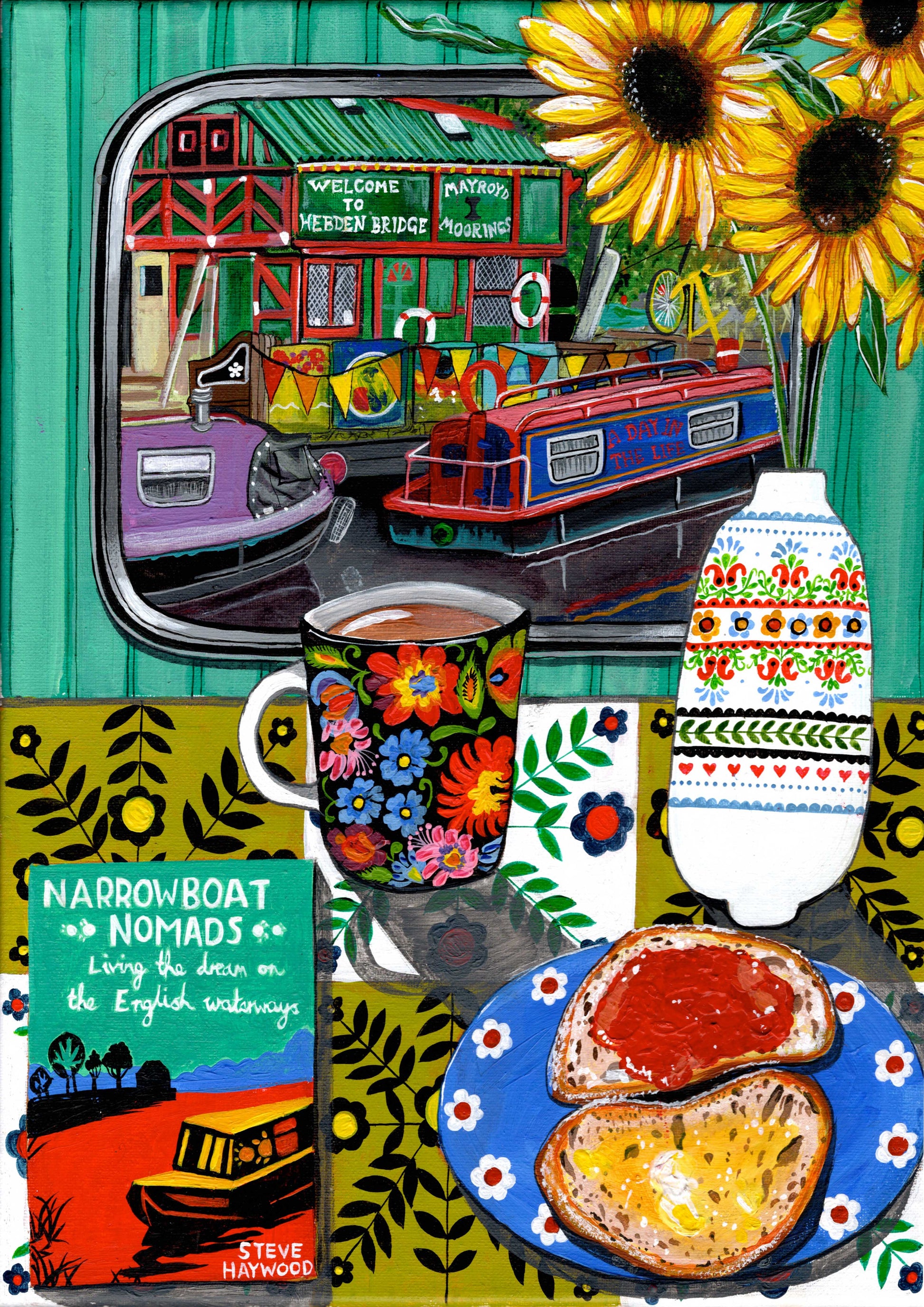 Donna Flowers-Dorning -  Narrowboat Nomads - A4 print artwork