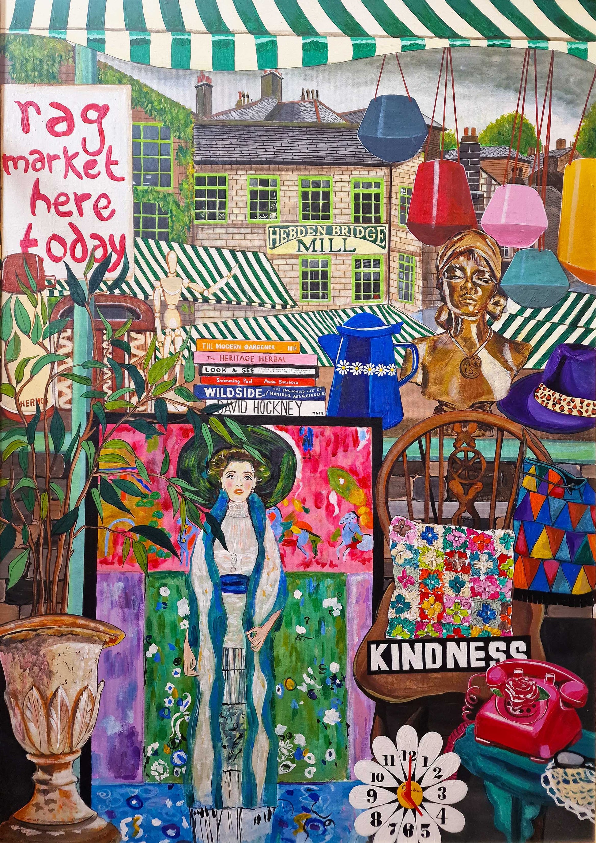 Donna Flowers-Dorning -  Rag Market - A4 print artwork